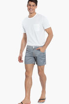 Flat Belt Solid Swim Shorts