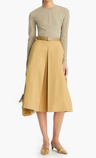 PLEATED POPLIN SKIRT