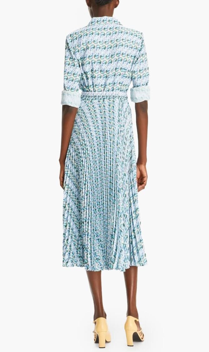 Graphic Print Twill Dress