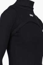 OFF STAMP RIB ROUND LONG DRES BLACK WHIT