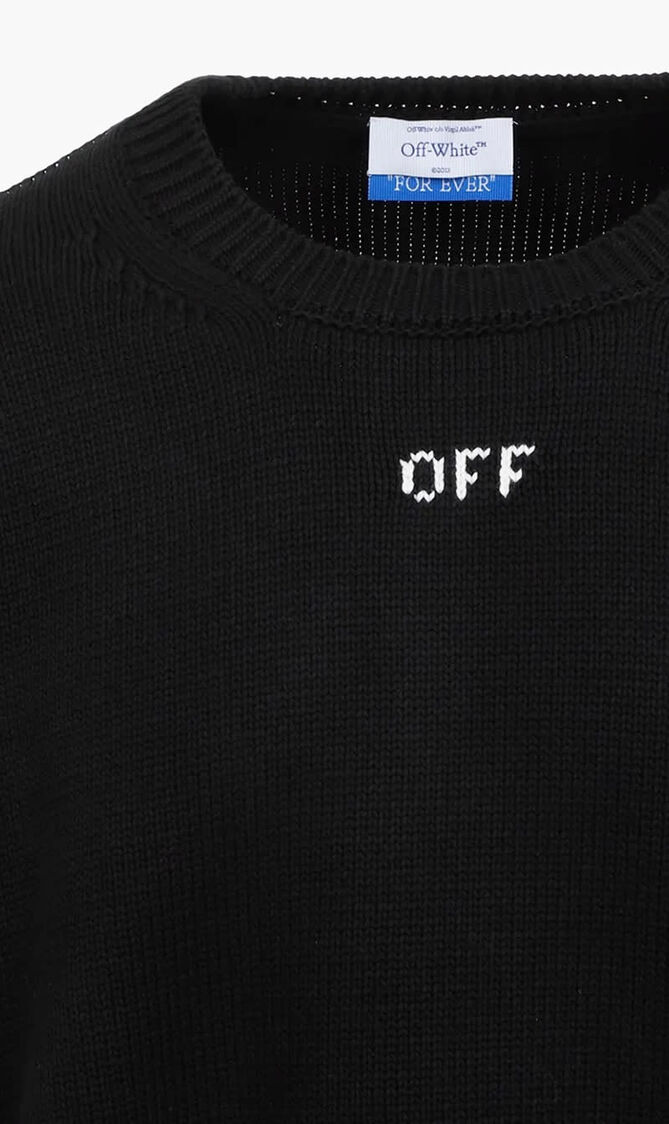 STITCH ARR DIAGS KNIT CREWNEC BLACK CREA