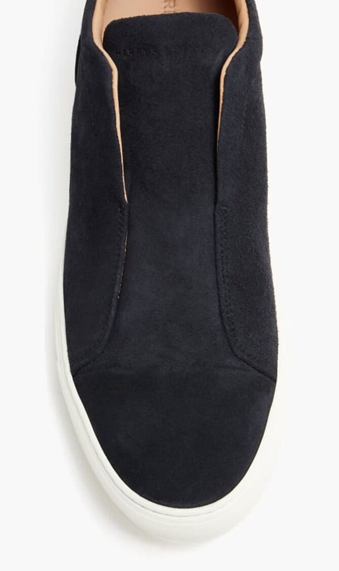 AARON SUEDE DARK NAVY TRAINER ALABASTER