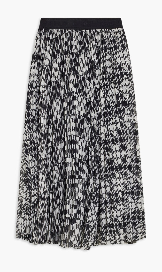 CHECK PLEATED SKIRT