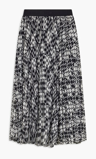 CHECK PLEATED SKIRT