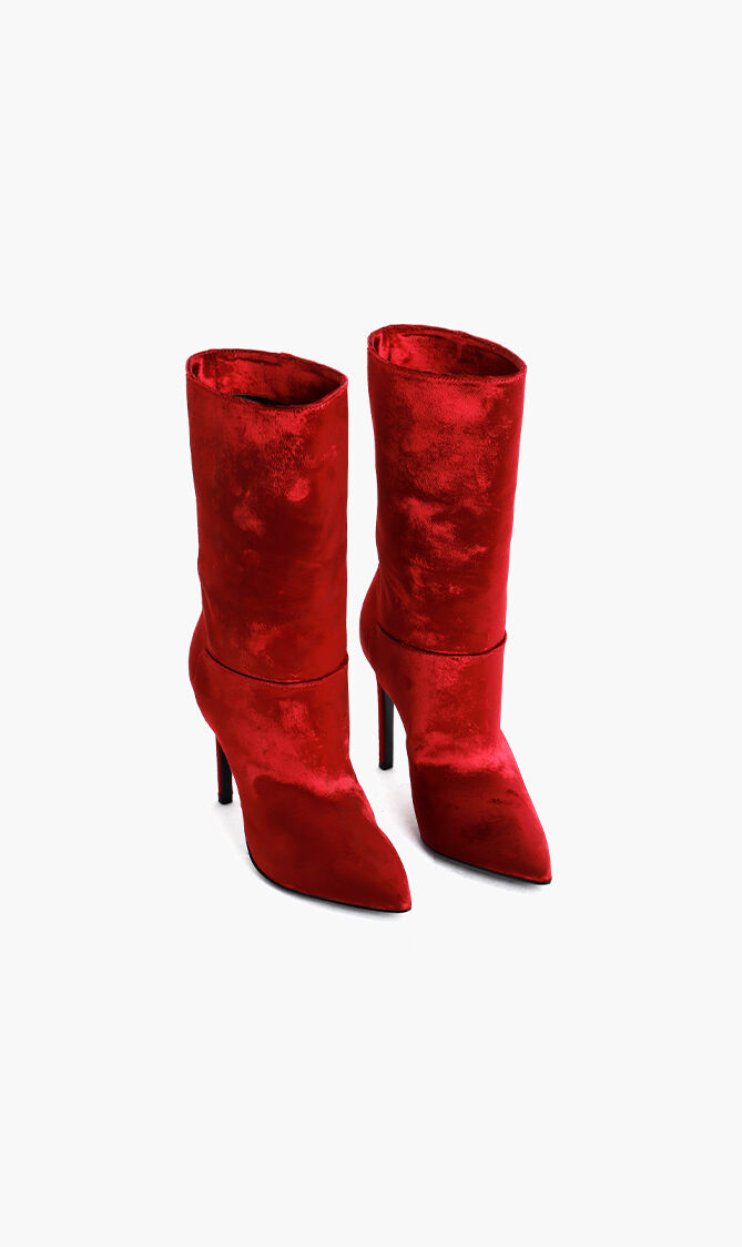 Velvet Pointed Toe Boots