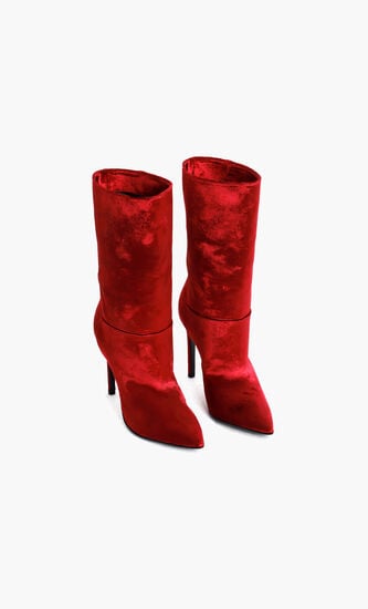 Velvet Pointed Toe Boots