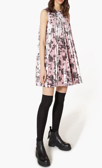 Pleated Floral Dress