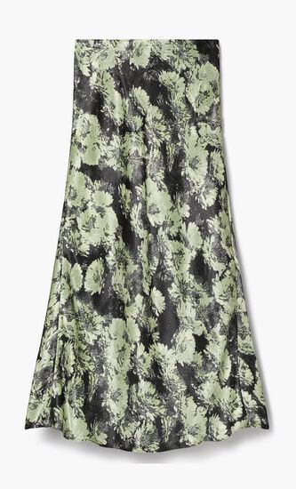 Printed Satin Skirt