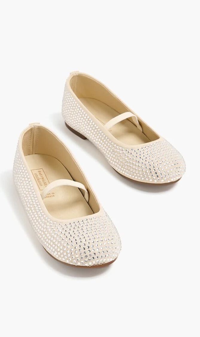 Swarovski Crystals All Around Decorated Suede Leather Ballerinas