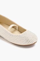 Swarovski Crystals All Around Decorated Suede Leather Ballerinas