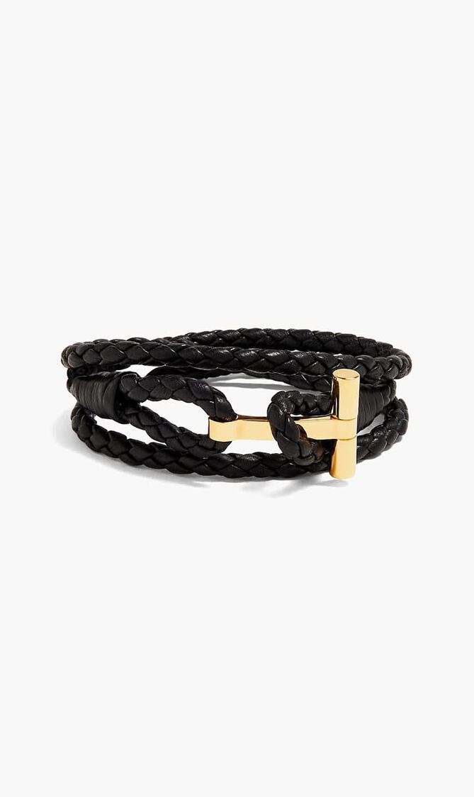 T Woven Leather Bracelet