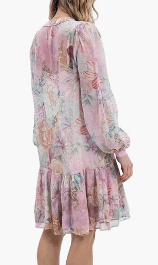 Floral Print Chiffon Dress