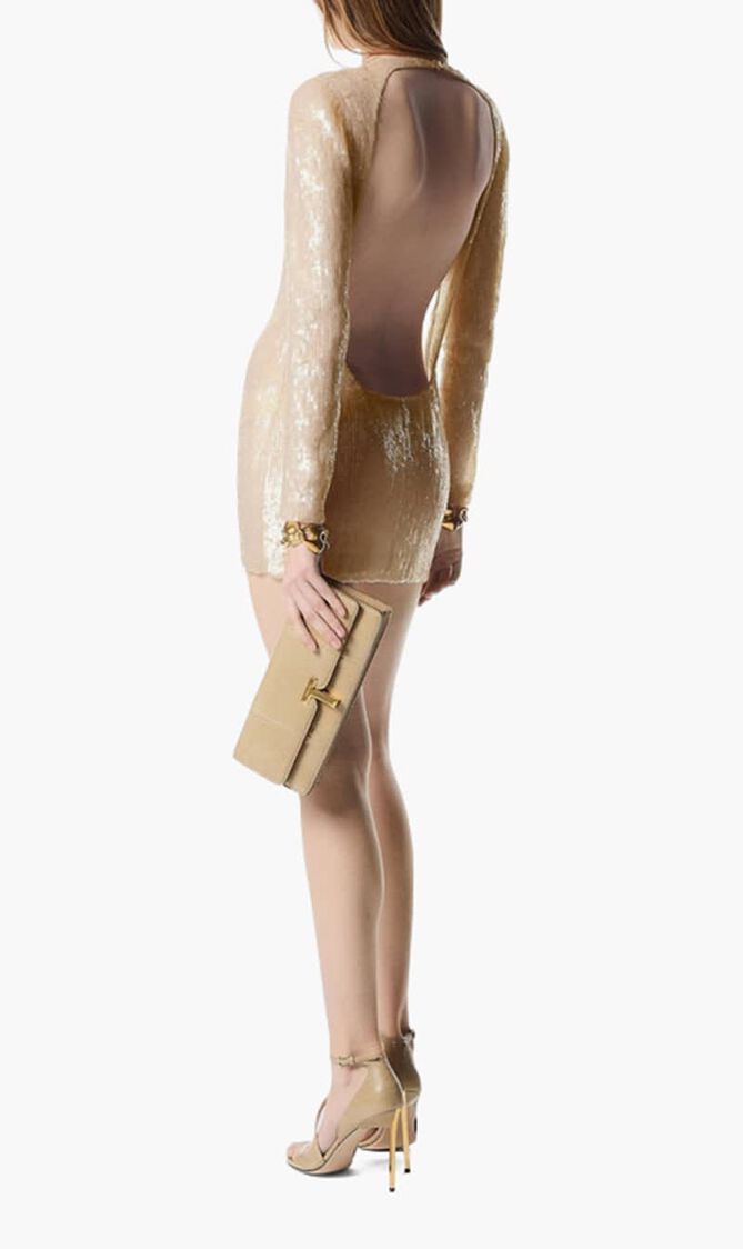 Transparent Sequin Embroidery Cocktail Mini Dress