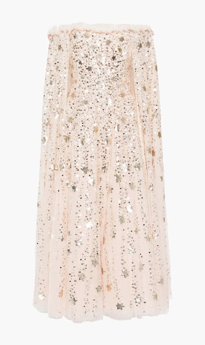 Shooting Stars Cape Ankle Gown