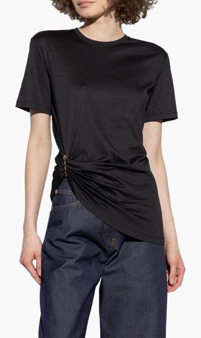 T SHIRT VERSACE LOGO SILK YD COTTON MIX JERSEY