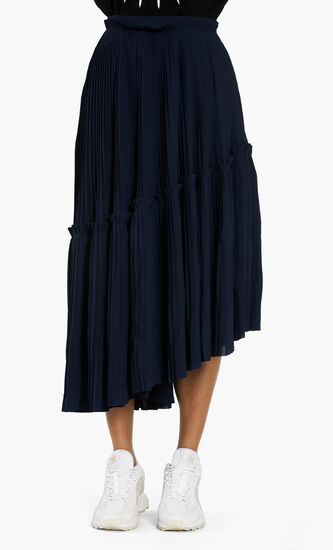 Asymmetric Pleated Skirt