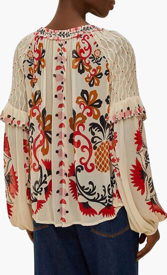 Cashew Mandala Smocked Blouse