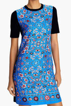 Silk Front Sweater Dress