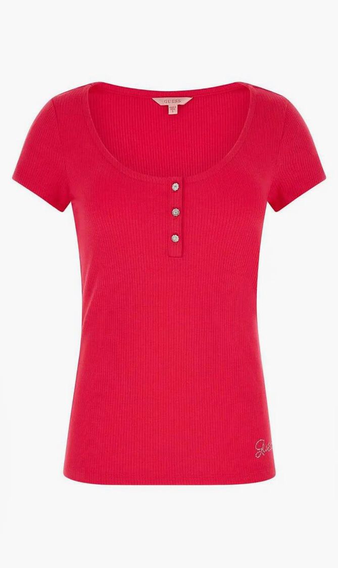 Karlee Jewel Button Henley T-shirt