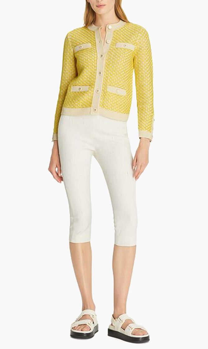 Buy TORY BURCH Linen Tweed Kendra Cardigan for SAR The