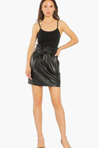 Belted Leather Skirt