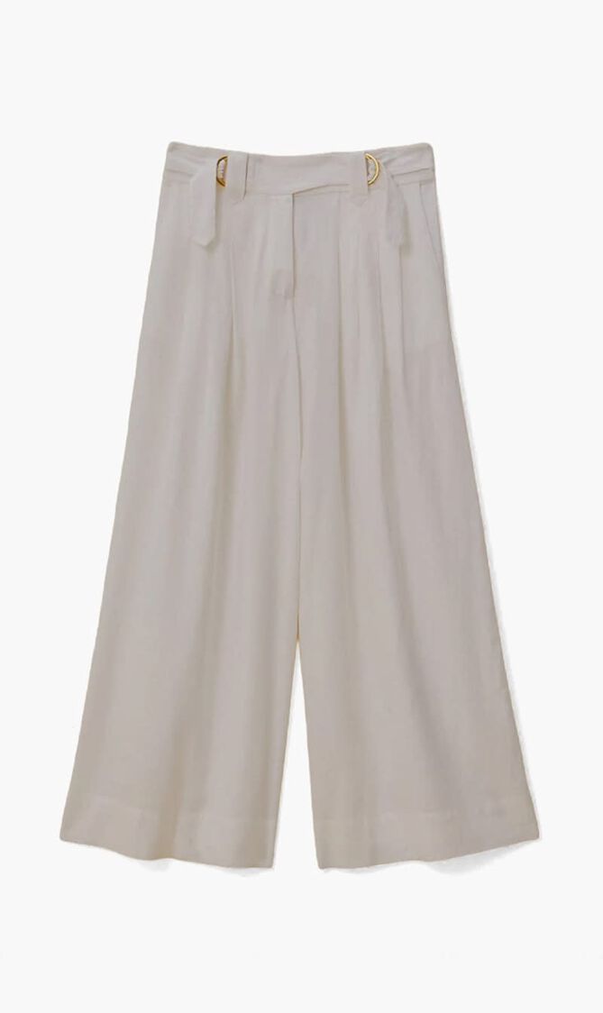 TROPICAL TAPESTRY OFF WHITE LOW WAIST PANTS