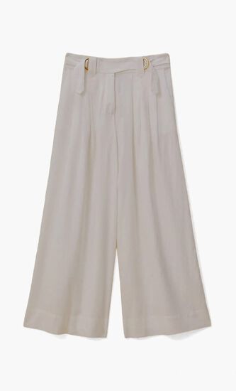 TROPICAL TAPESTRY OFF WHITE LOW WAIST PANTS