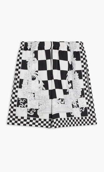 SHORTS CONTRASTO MEDUSA PRINT SILK TWILL