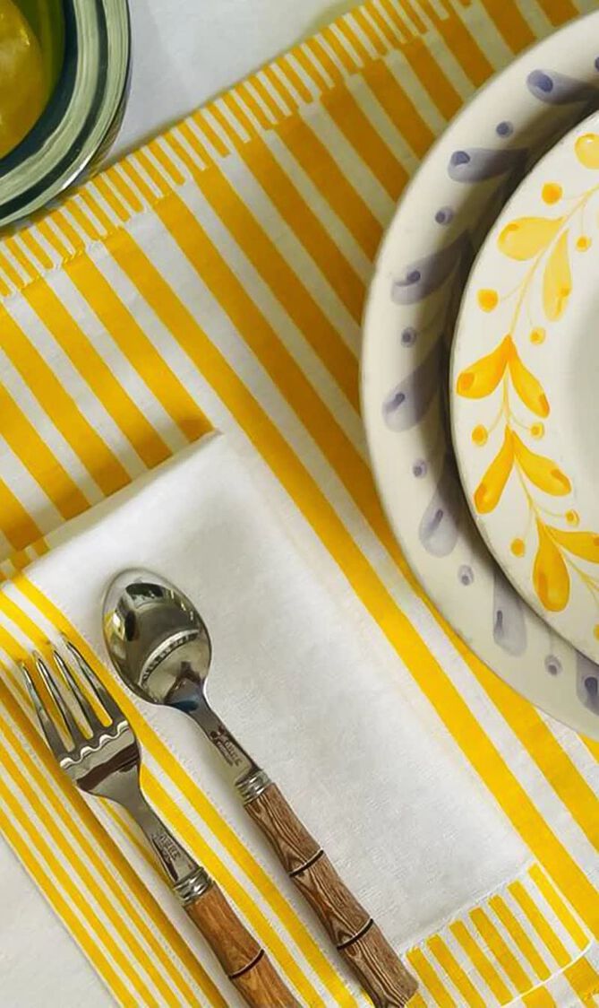 Striped Placemat, Sunny Yellow