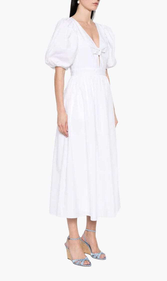 PUFF SLEEVE MIDI DRESS
