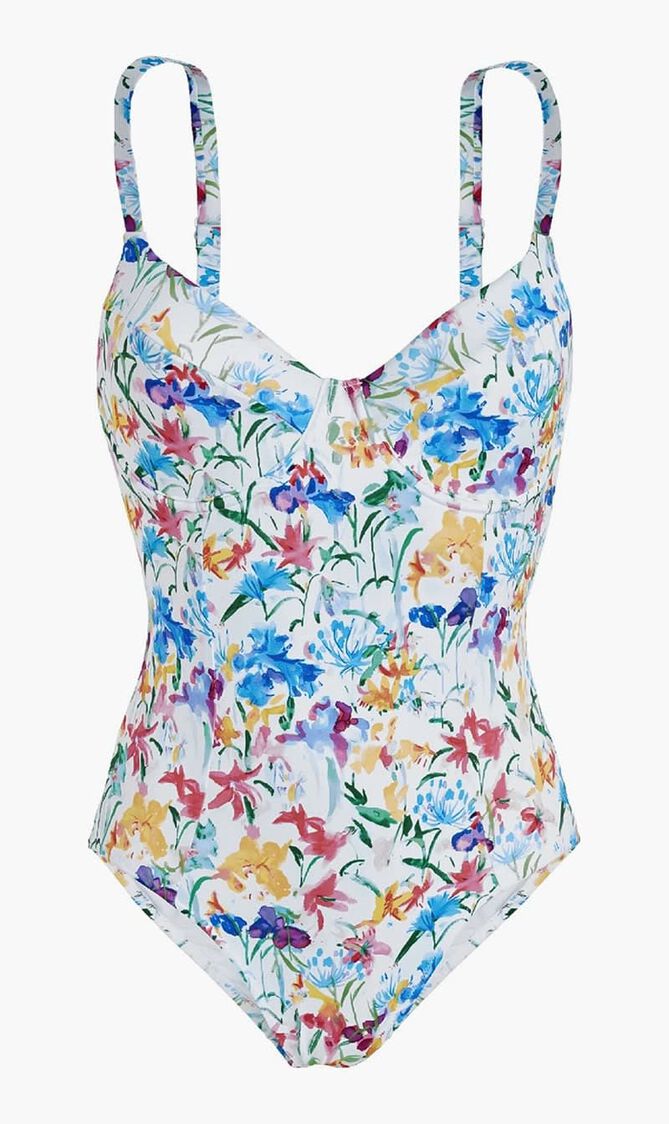 Happy Flowers Underwire One Piece Swimsuit