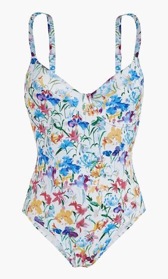 Happy Flowers Underwire One Piece Swimsuit