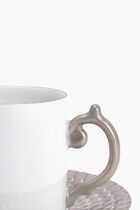 Aegean Coffee Cup & Saucer Silver Set Of 2