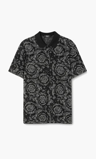 Jacquard Cotton Pique Polo Shirt