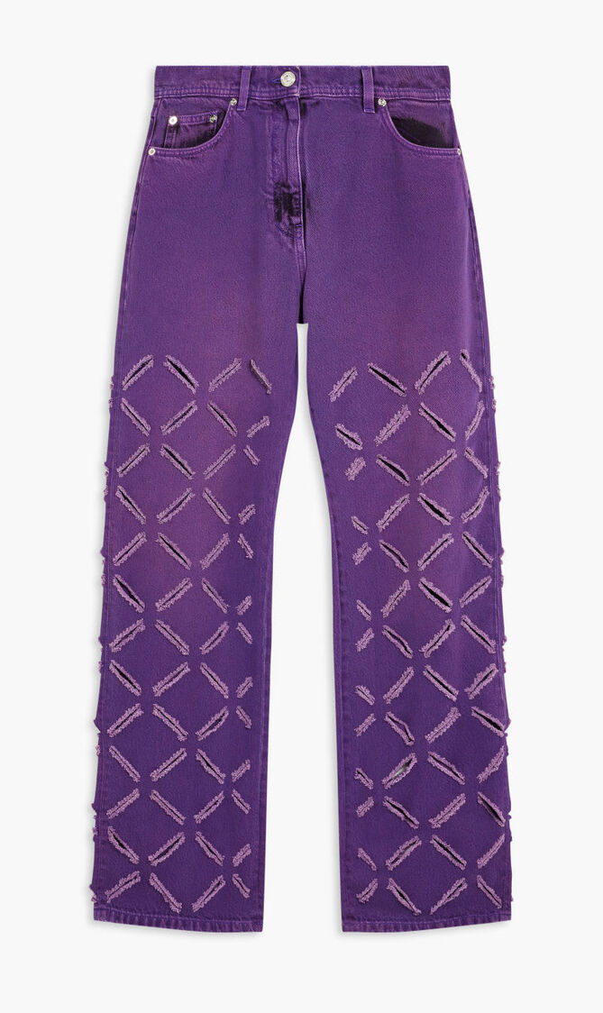PANT DENIM DENIM FABRIC WITH BLEACHING OVER-DYEING + LASER CUTTING