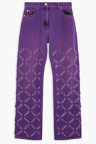 PANT DENIM DENIM FABRIC WITH BLEACHING OVER-DYEING + LASER CUTTING