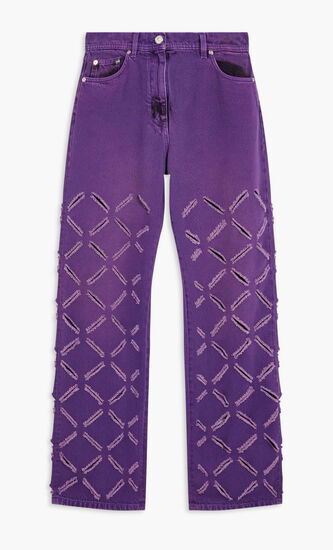 PANT DENIM DENIM FABRIC WITH BLEACHING OVER-DYEING + LASER CUTTING