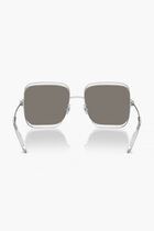 SILVER FRAME WITH LIGHT GREY MIRROR SILVER LENS 57