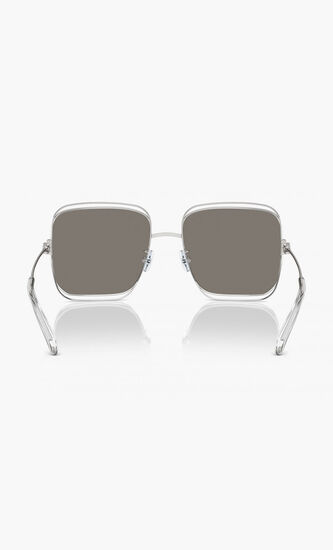 SILVER FRAME WITH LIGHT GREY MIRROR SILVER LENS 57