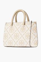 T Monogram Embossed Tote Bag