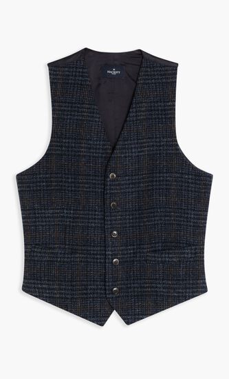 Checkered Texture Waistcoat