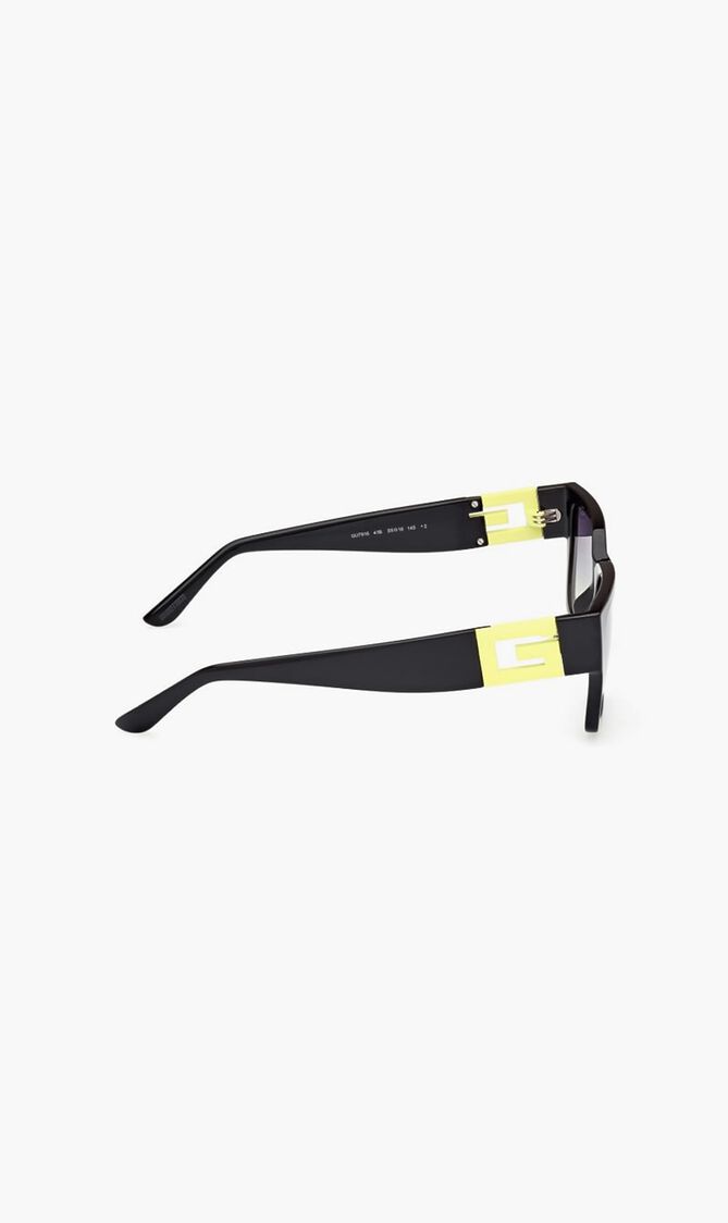 INJECTED SUN GLASSES - SQUARE - YELLOWOTHER GRADIENT SMOKE