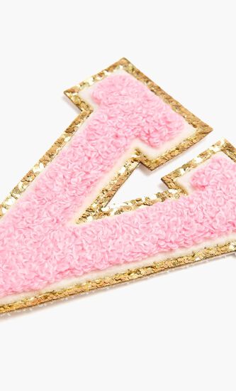 Chenille Sparkle Letter 'V' patch