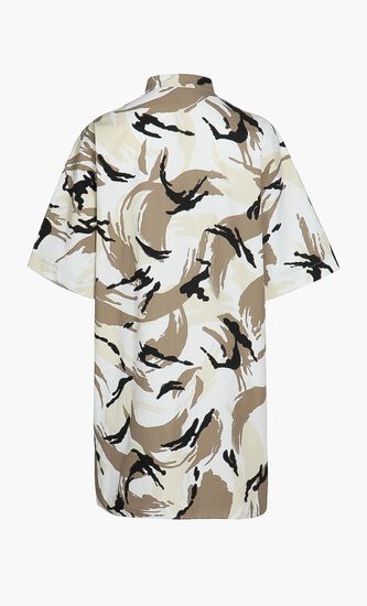 Abstract Printed Shirt Dress