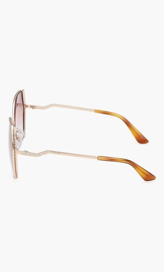 METAL SUN GLASSES F GOLDOTHER GRADIENT BROWN