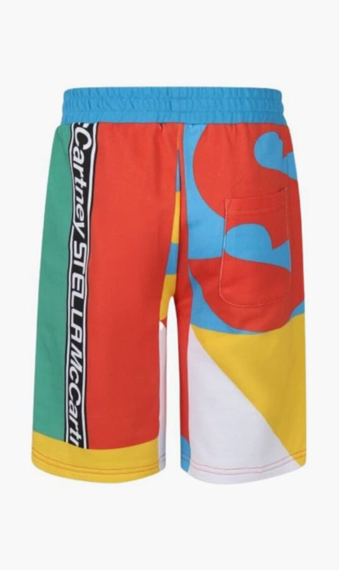 Boys Multicoloured Geometric Logo Print Shorts