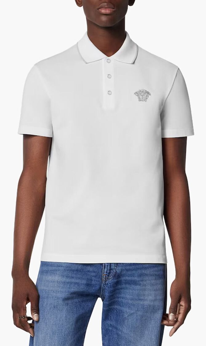 POLO PIQUET FABRIC MEDUSA EMBROIDERY