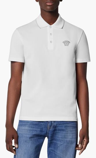 POLO PIQUET FABRIC MEDUSA EMBROIDERY