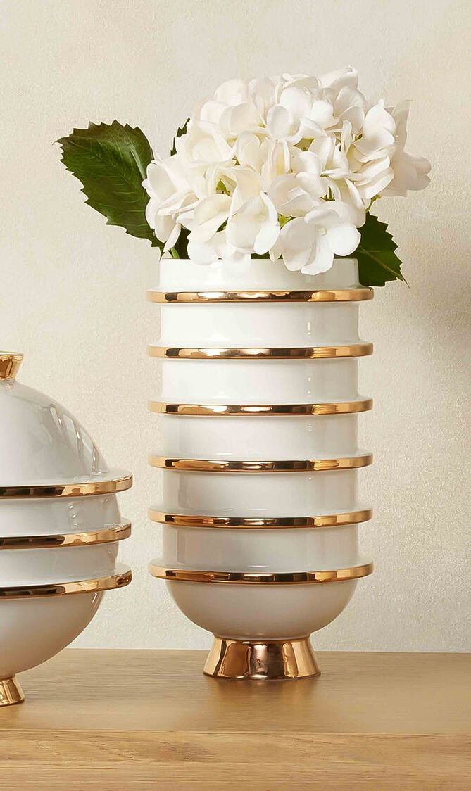 Orbit Urn Vase Medium White