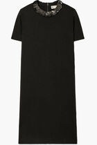 Sequin Collared Wool Sweater Dress